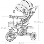NUBAO Baby-Dreirad für Kinder im Freien Freizeit-Dreirad 4-in-1 Dreiräder 1–6 Jahre für Mädchen und Jungen mit Sonnenschutz Dreiräder in Grau und Rot 105 x 93 x 60 cm Farbe: Rot