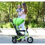 NUBAO Baby Dreirad für Kinder mit Sonnendach Rückenaufbewahrung und abnehmbarem Elterngriff für 1–3 Jahre Farbe: A