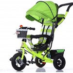 NUBAO Baby Dreirad für Kinder mit Sonnendach Rückenaufbewahrung und abnehmbarem Elterngriff für 1–3 Jahre Farbe: A