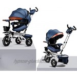 NUBAO Dreirad für Babys und Kinder 3 Räder sicherer Baldachin Fahrrad mit Griff Schiebepedal Farbe: Blau Dreiräder für 1–3 Jahre