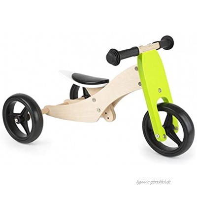 Small Foot 11255 Lauflern-Dreirad Trike 2 in 1 aus Holz mit verstellbarem Sitz und Gummibereifung Spielzeug Mehrfarbig
