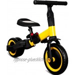 Stimo 3IN1 umbaubares Laufrad Dreirad mit oder ohne Pedale Fahrrad für Kinder ab 12 Monaten mitwachsend Gelb