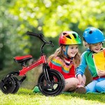 YGJT 3 in 1 Dreirad ab 2 Jahr | Faltbar Kinder Laufrad für 24-48 Monate Jungen und Mädchen | Baby Lauflernrad Spielzeug als Geschenk für Geburtstag Weihnachten Rot