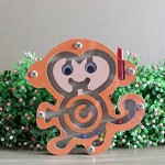 FunnyGoo Mini Pen Driving Labyrinth aus Holzperlen für Kinder ab 3 Jahren Perfect Xmas Monkey