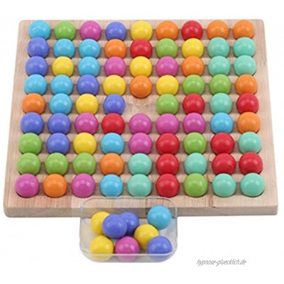 ICUTEDIY Regenbogenball Matching Toy Buntes Spaß Puzzle Schach Brettspiel Holzclip Perlen Regenbogen Spielzeug Mit 80 Bunt Perlen Spielzeug Set