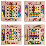 Regenbogen-Ball-Eliminations-Spiel Rainbow Bead Game Regenbogenperlen-Spiel,Strategiespiel Logikspiel Denkspiel,magisches Schach Spielzeug-Set Für Kinder,80 Stück Farbperlen