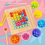 Wooden Go Games Set Dots Shuttle Beads Board Games Wooden Clip Beads Rainbow Toy Clip Bead Game Wooden Toys Rainbow Ball Elimination Game Toy Rainbow Bead Game Early Education Puzzle Brettspiel