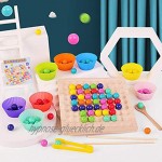 Wooden Go Games Set Dots Shuttle Beads Board Games Wooden Clip Beads Rainbow Toy Clip Bead Game Wooden Toys Rainbow Ball Elimination Game Toy Rainbow Bead Game Early Education Puzzle Brettspiel