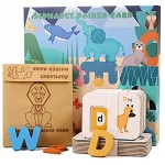 Biggys Alphabet Lernkarten für Kleinkinder Alphabete und Zahlen Lernkarten aus Holz Lernspielzeug für Kinder zum Lernen von Alphabeten Zahlen Tiere Sincere