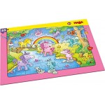 HABA 303706 Rahmenpuzzle Einhorn Glitzerglück 25 Teile aus Pappe mit Glitzereffekt Puzzle für Kinder ab 3 Jahren
