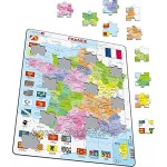 Larsen A5 Frankreich Politische Karte Französisch Ausgabe Rahmenpuzzle mit 70 Teilen