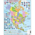Larsen K17 Nordamerika Politisch Englisch Ausgabe Rahmenpuzzle mit 70 Teilen