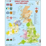 Larsen K18 Politische Karte von Großbritannien & Irland Englisch Ausgabe Rahmenpuzzle mit 48 Teilen