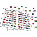 Larsen L2 Flaggen-Puzzle Deutsch Ausgabe Rahmenpuzzle mit 80 Teilen