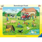 Ravensburger Kinderpuzzle 05024 Sommertag auf dem Bauernhof Rahmenpuzzle für Kinder ab 3 Jahren mit 11 Teilen