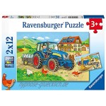 Ravensburger Kinderpuzzle 07616 Baustelle und Bauernhof Puzzle für Kinder ab 3 Jahren mit 2x12 Teilen & Kinderpuzzle 06044 Traktor auf dem Bauernhof Rahmenpuzzle