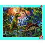 Schmidt Spiele 2er-Set Rahmenpuzzle Giganten der Urzeit und Dinosaurierwelt 24+40 Teile