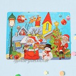 YeahiBaby Holz Puzzle Spielzeug Weihnachtsmann Muster Weihnachtspuzzle für Kinder