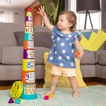 Battat – Stapelbecher zum Sortieren mit Zahlen und Formen – Formensortierspiel und Stapeln für Kinder und Babys ab 18 Monaten 19 Teile
