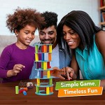 Coogam Hölzern Turm Stapelspiel Feinmotorik-Bausteine mit Würfeln Schiefer Turm Spielzeug Montessori Family Party Games für Kinder und Erwachsene