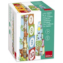 GOULA 55219 Jumbo Spiele GOULA Stapelturm Wald 10teilig Holzspielzeug für Kleinkinder Ab 1 Jahr