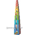 HABA 301524 Stapelwürfel Flotte Flitzer | Turm zum Stapeln aus 10 Würfeln | Bausteine aus Pappe mit bunten Fahrzeug-Motiven | Spielzeug ab 12 Monaten