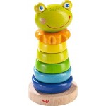 HABA 302915 – Steckspiel Frosch Sortier- und Motorikspielzeug zum Lernen von Größen und Farben Holzspielzeug ab 18 Monaten