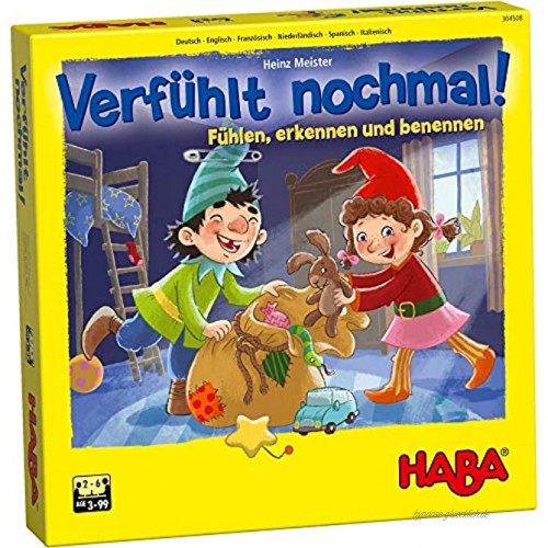 HABA 304508 – Verfühlt nochmal! Fühlspiel für Kinder ab 3 Jahren Lernspiel mit Holzteilen schult spielerisch die Feinmotorik Neuauflage des Lernspiel-Klassikers