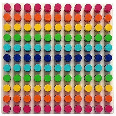 Hess Holzspielzeug 14866 Farben-Steckspiel aus Holz mit 121 Steckern inklusive 6 Steckvorlagen für Kinder ab 3 Jahren handgefertigt unterhaltsamer Spielspaß mit Lerneffekt
