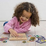 Homealexa Holz Geoboard Set Geometriebrett Montessori Holz Spielzeug für Kinder Inspirieren die Phantasie und Kreativität des Kinders