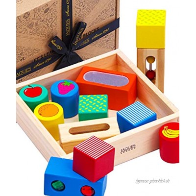 Jaques of London Discovery Holzblocks Ideales Lernspielzeug  Montessori-Erziehungsspielzeug und Sinnesspiel für Kinder Holzpuzzles von höchster Qualität seit 1795