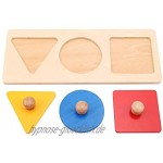 Kinder Stapel Holzpuzzle Hand Grabbing Puzzles Board Shape kognitiven geometrischen Spielzeug Jungen MädchenDREI Farbtafel