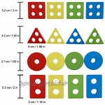Lewo Holzpuzzles Geometrisches Stapel Steckspiel Farben und Formen Sortierspiel Lernspielzeug für Kleinkind Kinder