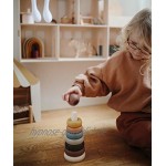 mushie Stapelturm Pyramide mit Ringe | BPA-frei Ringturm und Lernspielzeug für Baby und Kinder 0-3 Jahre Original