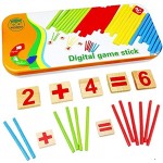 Natureich Montessori Mathe Spielzeug Holz Metallbox zum Aufbewahren Zahlen Lernen Rechenstäbchen Bunt ab 3 Jahre für frühe Motorik Entwicklung