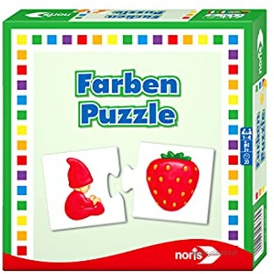 Noris 608985664 Farben Puzzle spielerisches Lernen Reise-und Mitbringspiel Spielzeug für 1 bis 4 Spieler ab 3 Jahre