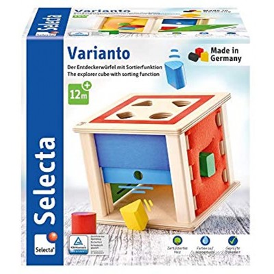 Selecta 62019 Varianto Sortier-und Steckspiel aus Holz 15 cm bunt