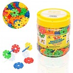 Smart Planet® 400 Steckblumen in Dose Schneeflocken zum Stecken 3,3 cm Kinder Spielzeug Lernspielzeug Steckbausteine Stecksteine ab 3 Jahren
