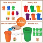 Zählbären Set Montessori Mathe Spielzeug für Kinder 71 Stück Bunte Regenbogen Zählen Bären Spiel mit Passenden Sortierbechern Nummer Farberkennung Stapelspielzeug Lernspielzeug für Kleinkinder