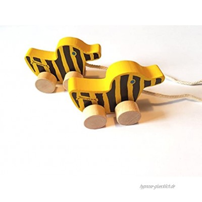 2 x Little Tiger Tigerente Holz 6cm Mit Schnur Ein Set Made In Germany Animiert Zum Nachziehen Das Ideale Geschenk Für Den Nächsten Kindergeburtstag