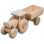 HOFMEISTER® Trecker mit Anhänger Spielzeug Auto Kinder oder Dekoration aus Buchenholz L340xB95xH130 mm 30464