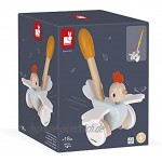 Janod J08260 Schiebespielzeug aus Holz „Huhn“ -Baby-und Kleinkindspielzeug-Entwicklung von Motorik und Fantasie-Leise Räder-FSC-Zertifiziert-Ab 18 Monaten