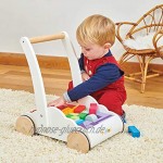 Le Toy Van – Pädagogischer Petilou Lauflernwagen „Regenbogen & Wolken“ aus Holz für Kleinkinder und Babys | Für Mädchen & Jungen | Geeignet für Kinder ab einem Jahr