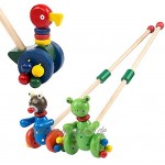 lulongyansf Baby-Kleinkind vor Sich her schieben Holzspielzeug Holz Pull Gehen Spielzeug Aktivität für Kleinkind-Jungen-Mädchen