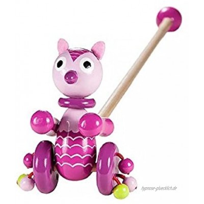 Mousehouse Gifts Rosa Eule Nachziehspielzeug Nachziehen Holz Spielzeug zum Schieben für Kleinkind Mädchen
