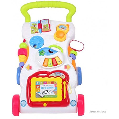 Multifunktionaler Trolley für Kinder Lernwagen Baby erste Schritte Spielzeug mit Musik und Ton 45 x 42 x 34 cm mehrfarbig