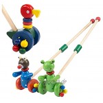 NaiCasy Baby-Wanderer-Spielzeug vor Sich her schieben Spielzeug Holz Pull Gehen Spielzeug Kid Activity-Weg-Spielzeug für Kleinkind-Jungen-Mädchen