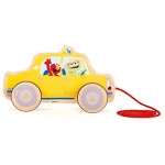 Small Foot 10979 Sesamstrasse Zieh-Taxi von der Marke Holz 100% FSC-Zertifiziert Ziehspielzeug für Kinder ab 1 Jahr Spielzeug Mehrfarbig