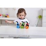 Tooky Toy Holzspielzeug niedliche Pinguine zum Hinterherziehen mit bunten Farben garantierter Spielspaß für Kinder ab 3 Jahren