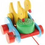 Ziehtier aus Holz Nachzieh-Tier Kinder Nachziehspielzeug tolles Spielzeug für kleine Laufanfänger